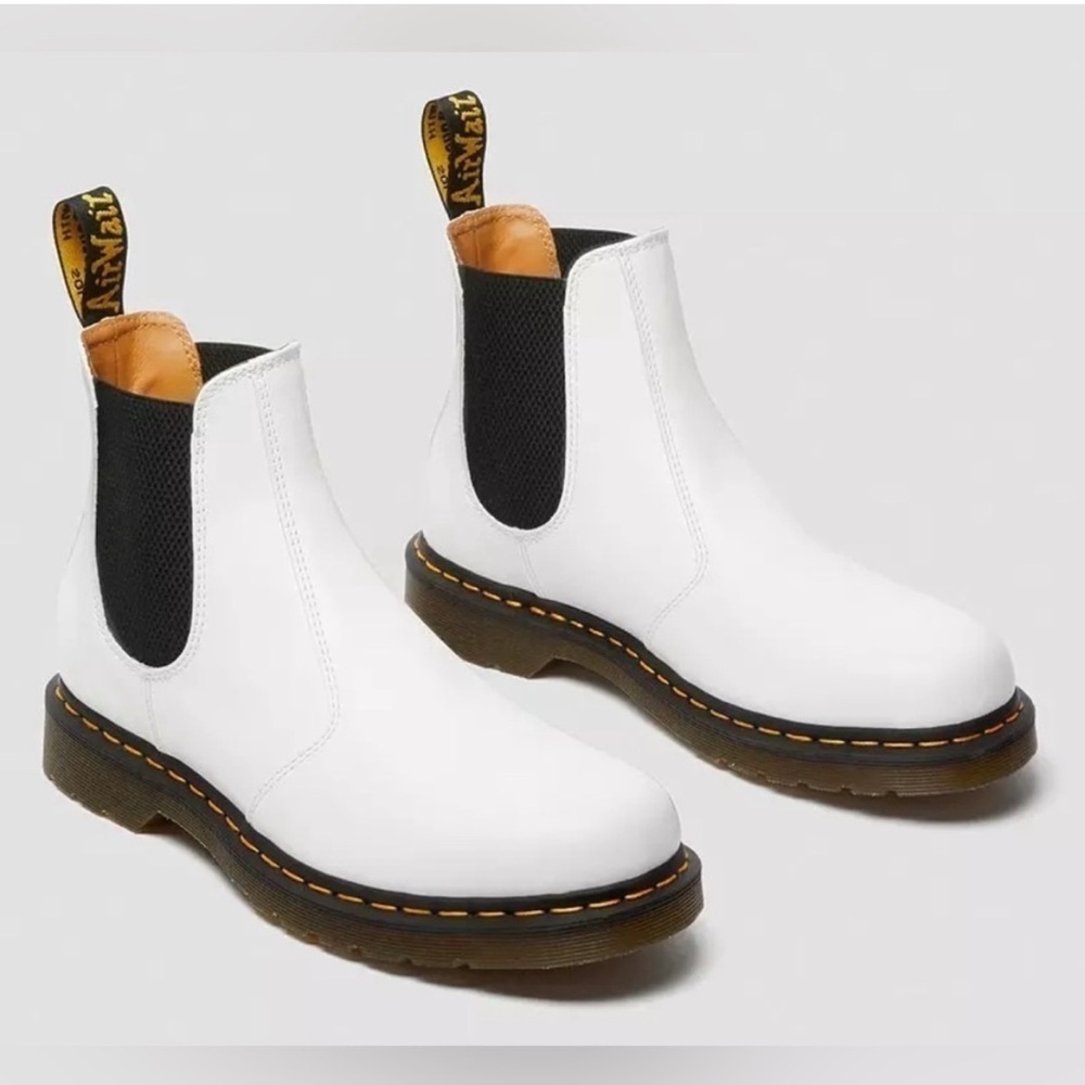 Dr. Martens Smooth White Chelsea Boots In Size 9M